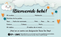 Breastfeeding Crib Card: Boy (Spanish) 