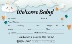 Breastfeeding Crib Card: Boy 