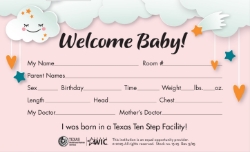 Breastfeeding Crib Card: Girl 