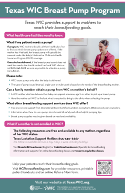 Texas WIC Breast Pump Program What Hospitals Need To Know 