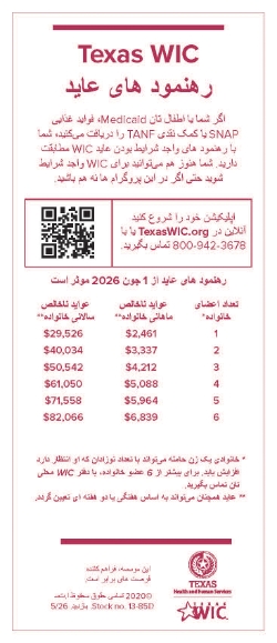 Texas WIC Income Guidelines - Dari 
