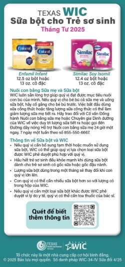 Texas WIC Shopping Guide For Formula Fed Infants (Vietnamese) 