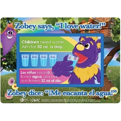 Zobey Drink Water Magnet - Bilingual 