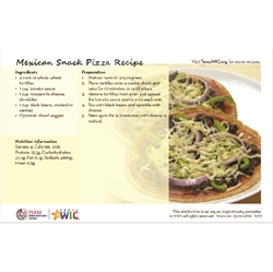 Mexican Snack Pizza Receipe Card 