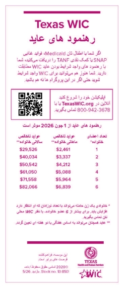 Texas WIC Income Guidelines - Dari 