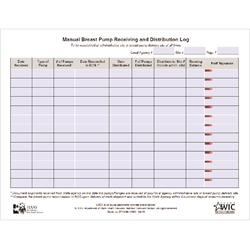 Manual Breast Pump Receiving And Distribution Log 