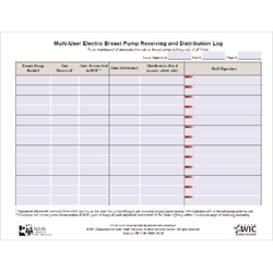 Multi-User Electric Breast Pump Receiving & Distribution Log 