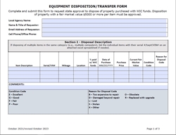 Equipment Disposition 