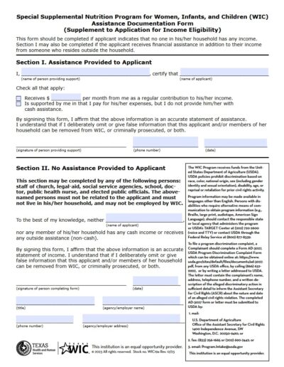 WIC Assistance Verification 